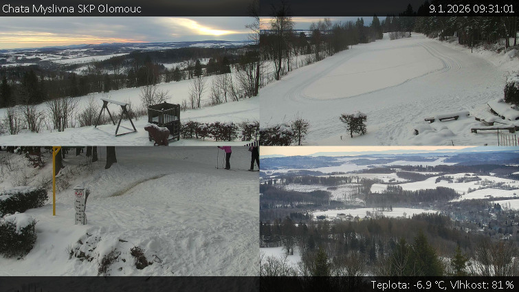 Chata Myslivna SKP Olomouc - Sdružený snímek okolí chaty Myslivna - 9.1.2026 v 09:31