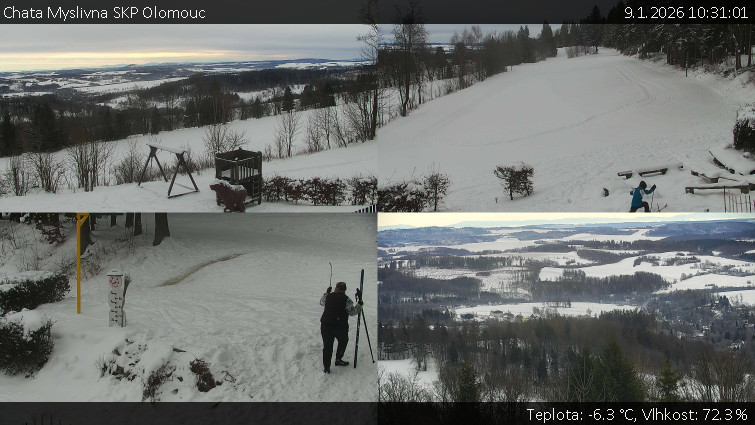 Chata Myslivna SKP Olomouc - Sdružený snímek okolí chaty Myslivna - 9.1.2026 v 10:31