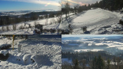 Sdružený snímek okolí chaty Myslivna