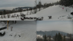 Sdružený snímek okolí chaty Myslivna