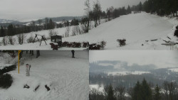 Sdružený snímek okolí chaty Myslivna