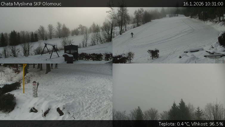 Chata Myslivna SKP Olomouc - Sdružený snímek okolí chaty Myslivna - 16.1.2026 v 10:31