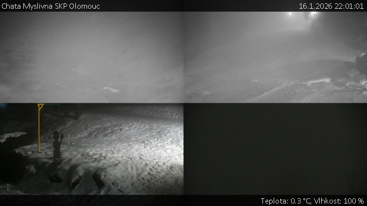 Chata Myslivna SKP Olomouc - Sdružený snímek okolí chaty Myslivna - 16.1.2026 v 22:01
