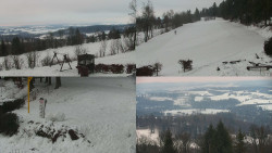 Sdružený snímek okolí chaty Myslivna