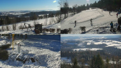 Sdružený snímek okolí chaty Myslivna