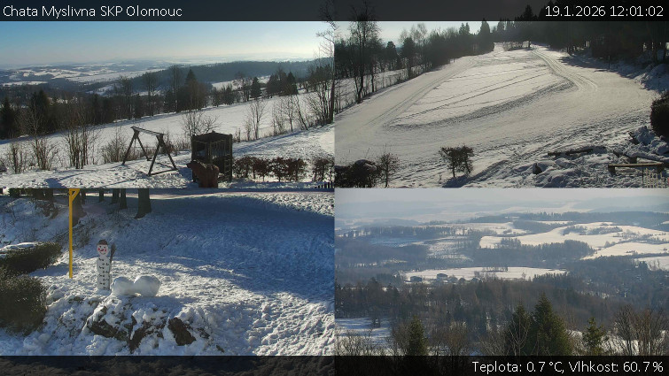 Chata Myslivna SKP Olomouc - Sdružený snímek okolí chaty Myslivna - 19.1.2026 v 12:01
