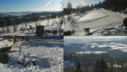 Sdružený snímek okolí chaty Myslivna