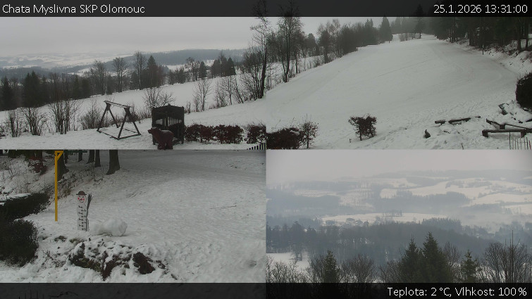 Chata Myslivna SKP Olomouc - Sdružený snímek okolí chaty Myslivna - 25.1.2026 v 13:31