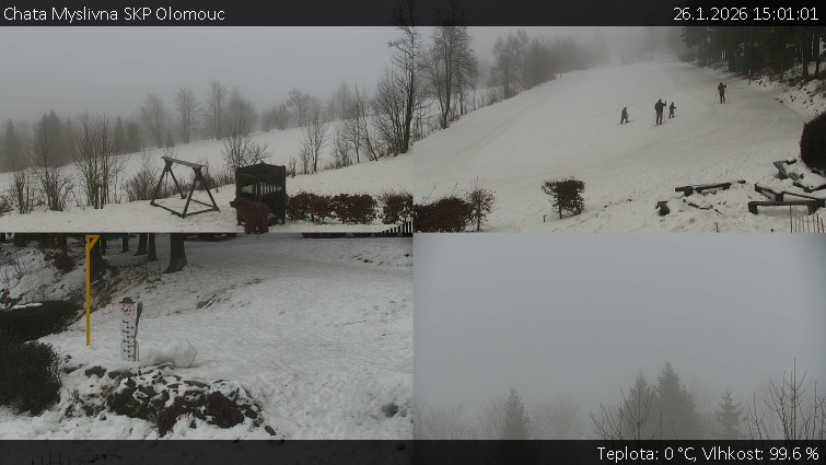 Chata Myslivna SKP Olomouc - Sdružený snímek okolí chaty Myslivna - 26.1.2026 v 15:01