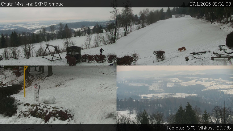 Chata Myslivna SKP Olomouc - Sdružený snímek okolí chaty Myslivna - 27.1.2026 v 09:31