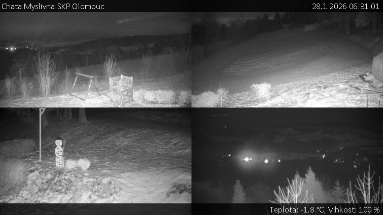 Chata Myslivna SKP Olomouc - Sdružený snímek okolí chaty Myslivna - 28.1.2026 v 06:31