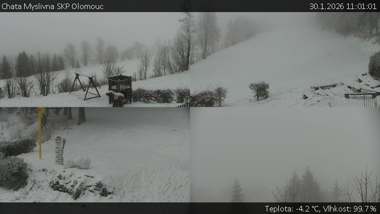 Chata Myslivna SKP Olomouc - Sdružený snímek okolí chaty Myslivna - 30.1.2026 v 11:01
