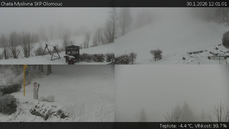 Chata Myslivna SKP Olomouc - Sdružený snímek okolí chaty Myslivna - 30.1.2026 v 12:01