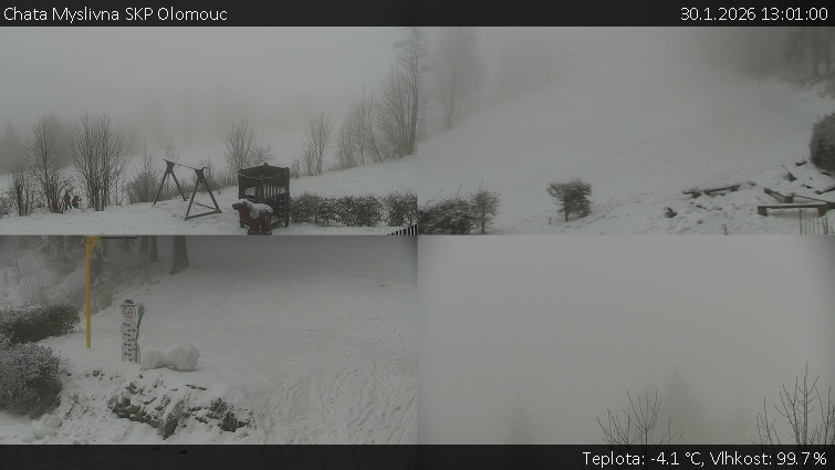 Chata Myslivna SKP Olomouc - Sdružený snímek okolí chaty Myslivna - 30.1.2026 v 13:01