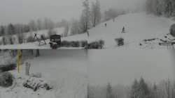 Sdružený snímek okolí chaty Myslivna