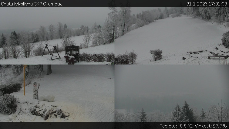 Chata Myslivna SKP Olomouc - Sdružený snímek okolí chaty Myslivna - 31.1.2026 v 17:01