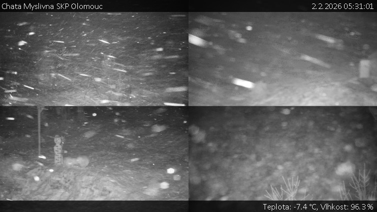 Chata Myslivna SKP Olomouc - Sdružený snímek okolí chaty Myslivna - 2.2.2026 v 05:31