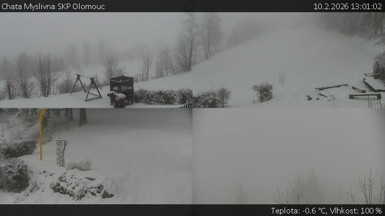 Chata Myslivna SKP Olomouc - Sdružený snímek okolí chaty Myslivna - 10.2.2026 v 13:01
