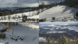 Sdružený snímek okolí chaty Myslivna