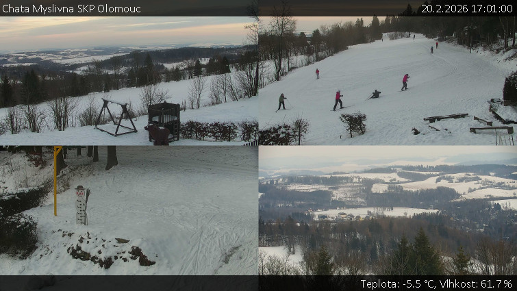 Chata Myslivna SKP Olomouc - Sdružený snímek okolí chaty Myslivna - 20.2.2026 v 17:01