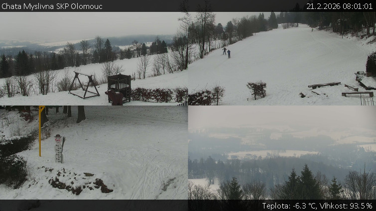 Chata Myslivna SKP Olomouc - Sdružený snímek okolí chaty Myslivna - 21.2.2026 v 08:01