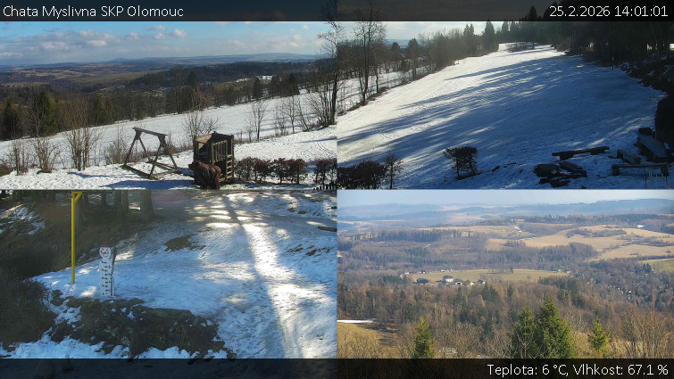 Chata Myslivna SKP Olomouc - Sdružený snímek okolí chaty Myslivna - 25.2.2026 v 14:01