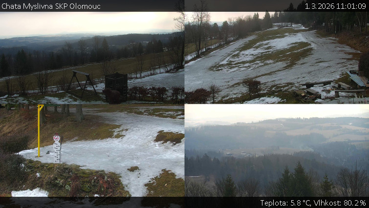 Chata Myslivna SKP Olomouc - Sdružený snímek okolí chaty Myslivna - 1.3.2026 v 11:01
