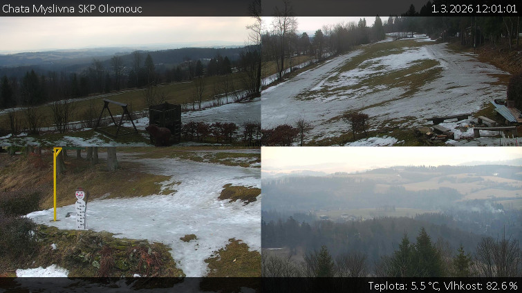 Chata Myslivna SKP Olomouc - Sdružený snímek okolí chaty Myslivna - 1.3.2026 v 12:01