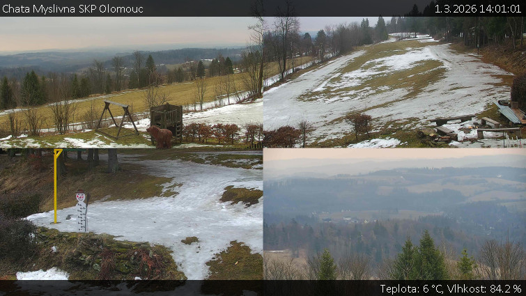 Chata Myslivna SKP Olomouc - Sdružený snímek okolí chaty Myslivna - 1.3.2026 v 14:01