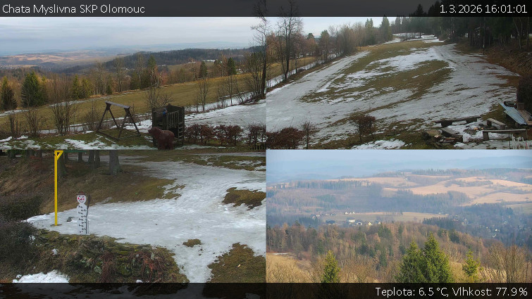 Chata Myslivna SKP Olomouc - Sdružený snímek okolí chaty Myslivna - 1.3.2026 v 16:01