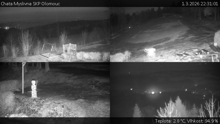 Chata Myslivna SKP Olomouc - Sdružený snímek okolí chaty Myslivna - 1.3.2026 v 22:31