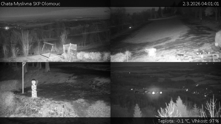 Chata Myslivna SKP Olomouc - Sdružený snímek okolí chaty Myslivna - 2.3.2026 v 04:01