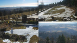 Sdružený snímek okolí chaty Myslivna