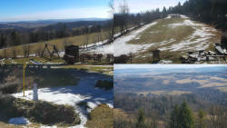 Sdružený snímek okolí chaty Myslivna