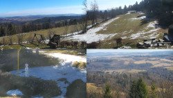 Sdružený snímek okolí chaty Myslivna