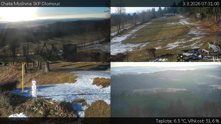 Chata Myslivna SKP Olomouc - Sdružený snímek okolí chaty Myslivna - 3.3.2026 v 07:31