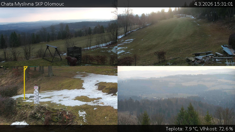 Chata Myslivna SKP Olomouc - Sdružený snímek okolí chaty Myslivna - 4.3.2026 v 15:31