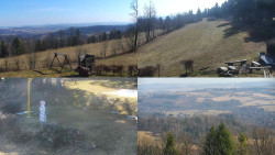 Sdružený snímek okolí chaty Myslivna