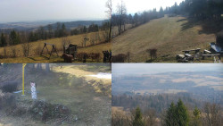 Sdružený snímek okolí chaty Myslivna