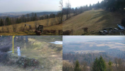 Sdružený snímek okolí chaty Myslivna