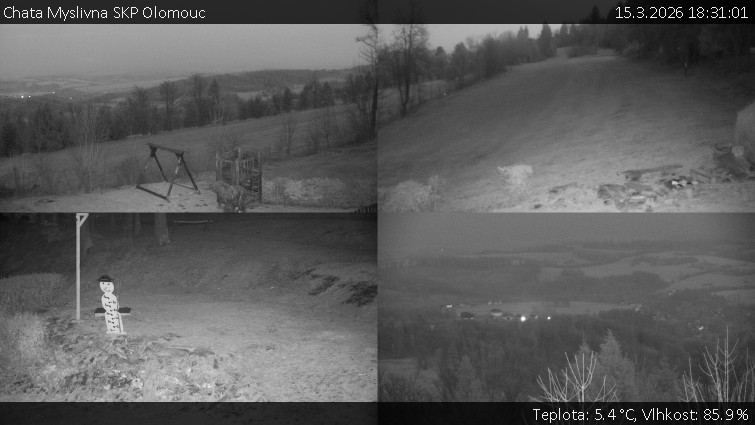 Chata Myslivna SKP Olomouc - Sdružený snímek okolí chaty Myslivna - 15.3.2026 v 18:31