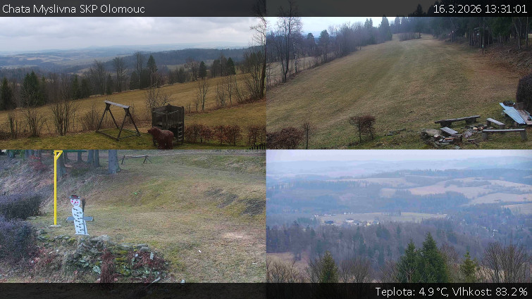 Chata Myslivna SKP Olomouc - Sdružený snímek okolí chaty Myslivna - 16.3.2026 v 13:31