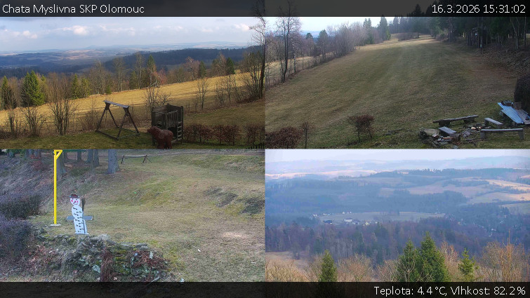 Chata Myslivna SKP Olomouc - Sdružený snímek okolí chaty Myslivna - 16.3.2026 v 15:31