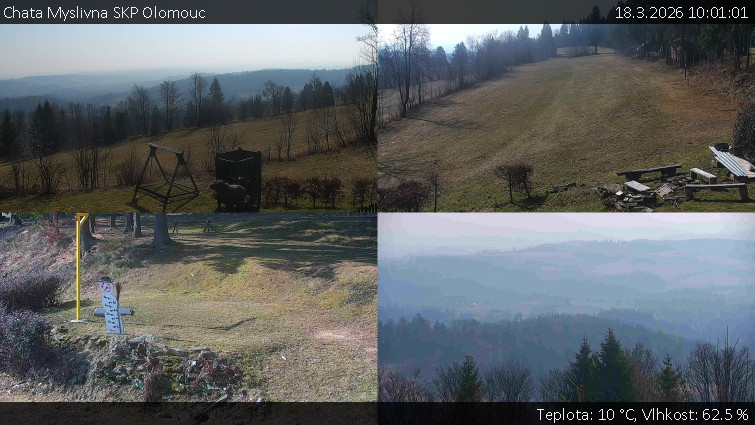 Chata Myslivna SKP Olomouc - Sdružený snímek okolí chaty Myslivna - 18.3.2026 v 10:01