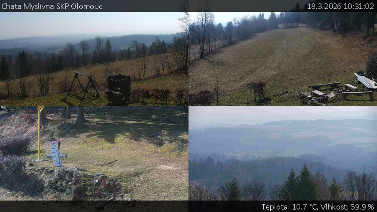 Chata Myslivna SKP Olomouc - Sdružený snímek okolí chaty Myslivna - 18.3.2026 v 10:31