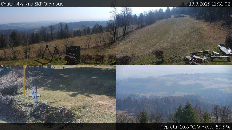 Chata Myslivna SKP Olomouc - Sdružený snímek okolí chaty Myslivna - 18.3.2026 v 11:31