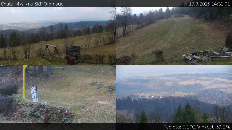 Chata Myslivna SKP Olomouc - Sdružený snímek okolí chaty Myslivna - 19.3.2026 v 14:31