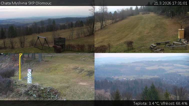 Chata Myslivna SKP Olomouc - Sdružený snímek okolí chaty Myslivna - 21.3.2026 v 17:31