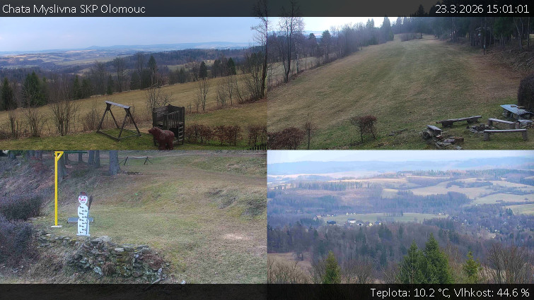 Chata Myslivna SKP Olomouc - Sdružený snímek okolí chaty Myslivna - 23.3.2026 v 15:01