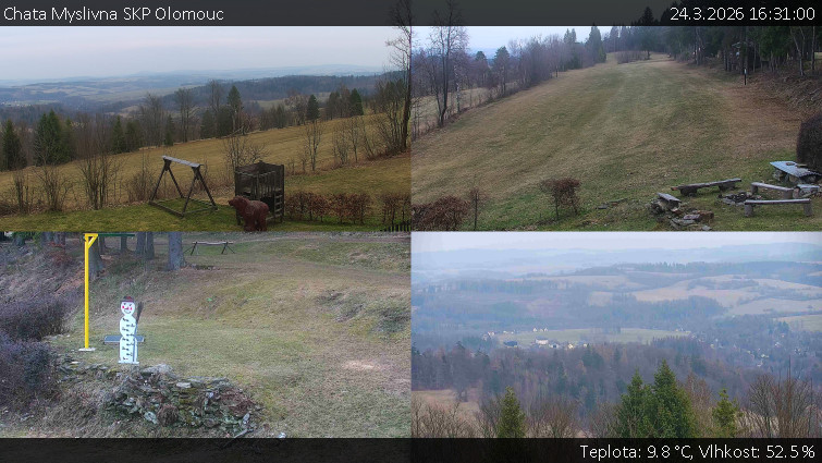 Chata Myslivna SKP Olomouc - Sdružený snímek okolí chaty Myslivna - 24.3.2026 v 16:31